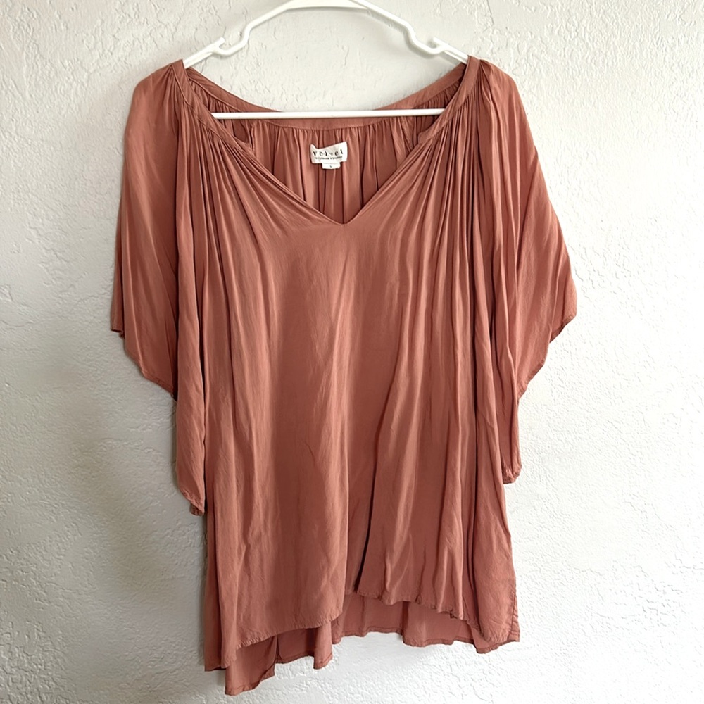 Velvet by Graham and Spencer dusty rose blouse